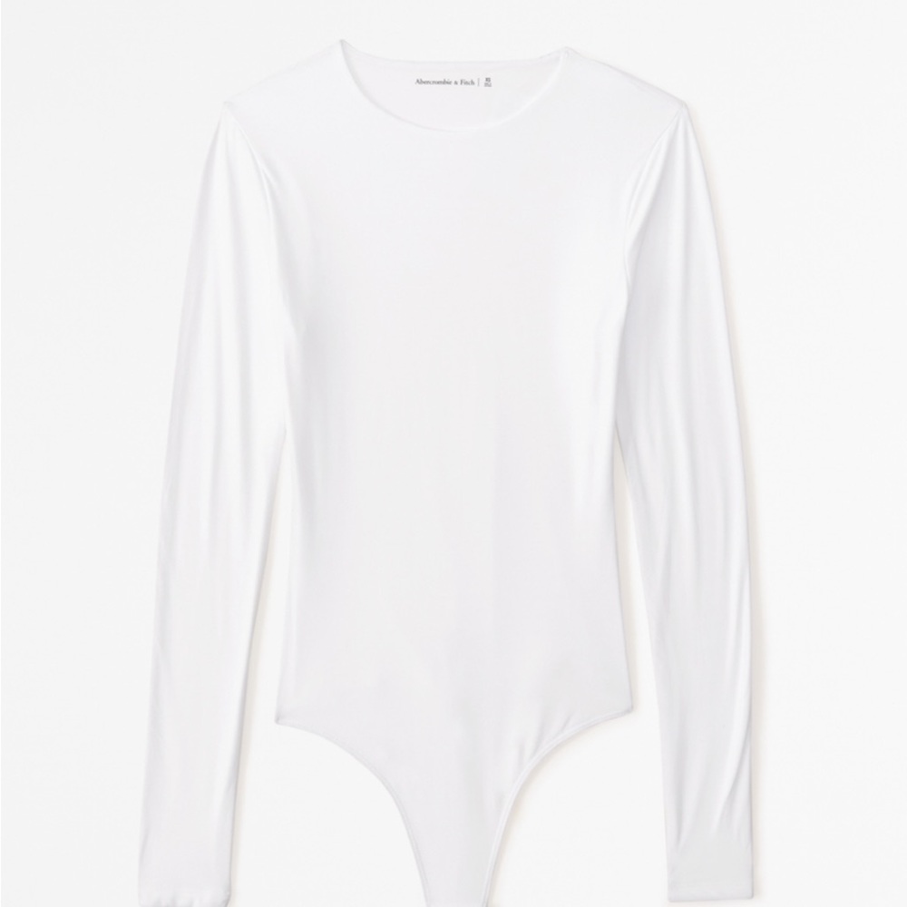 Abercrombie & Fitch White Long Sleeve Bodysuit